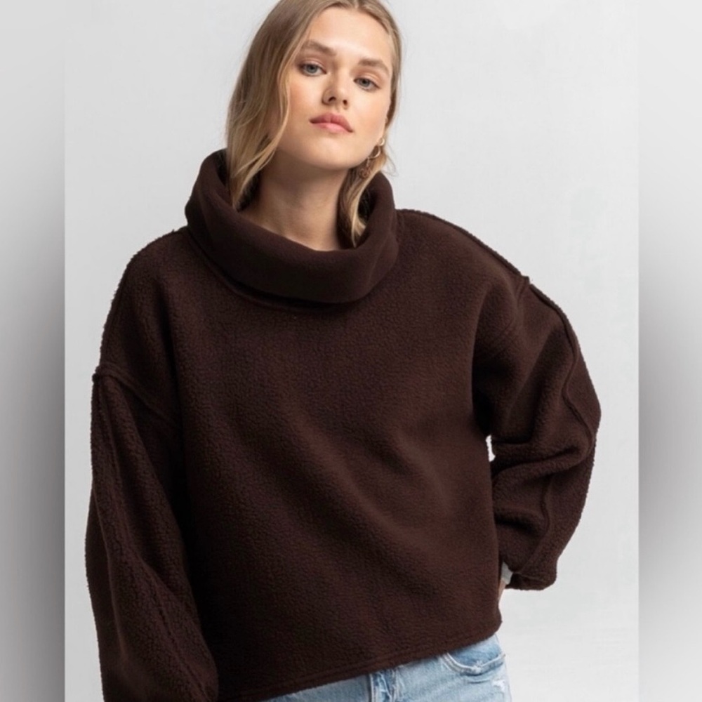 Free People Elk Mountain Brown Pullover Sweater - Picture 4 of 4